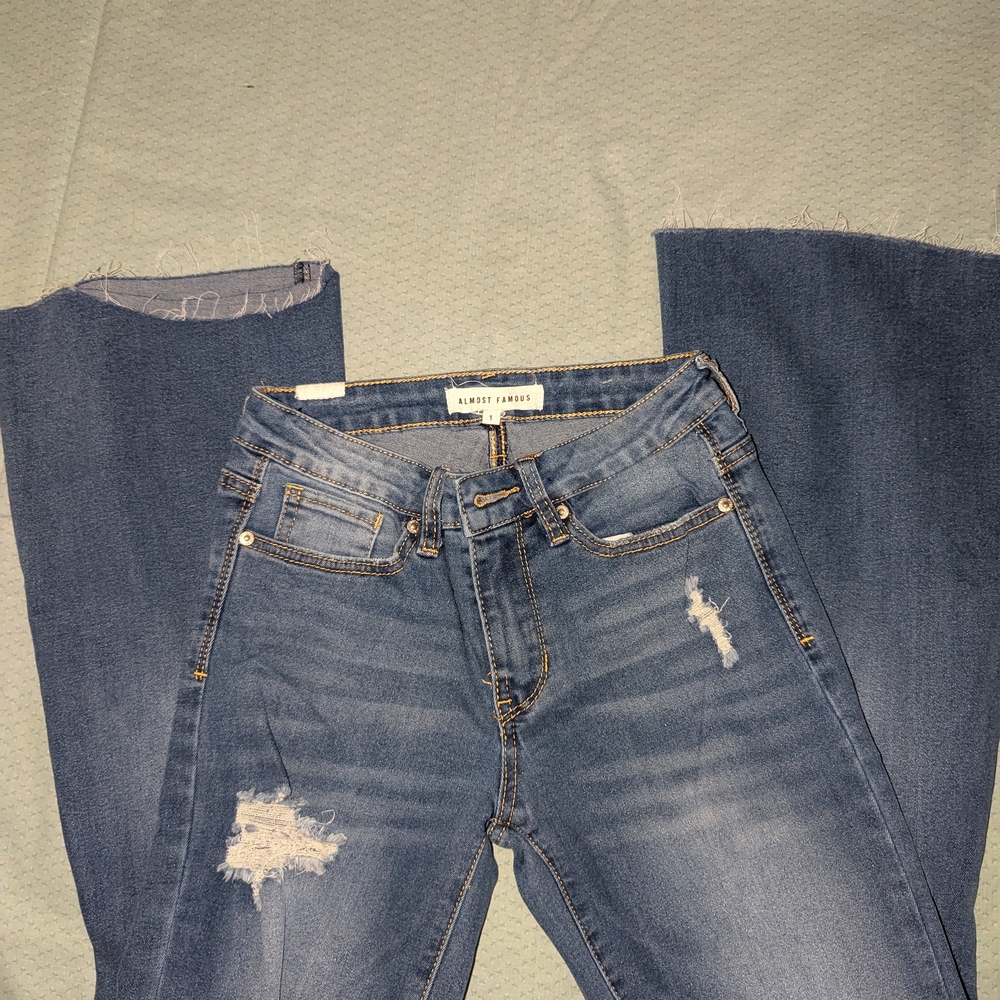 Women's Blue Distressed Jeans